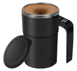 Taza Vaso Mezclador Negro Inalámbrico Recargable Pantalla Led