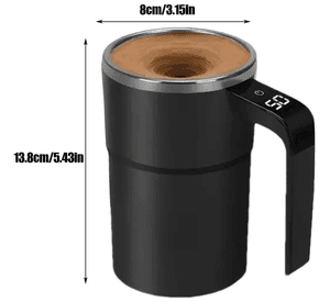Taza Vaso Mezclador Negro Inalámbrico Recargable Pantalla Led