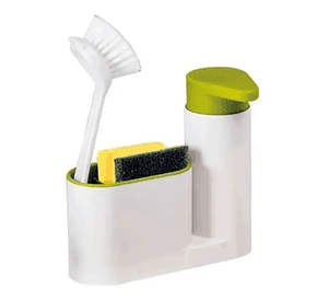 Dispensador Organizador Lavaloza Jabón Cocina Baño Blanco/verde