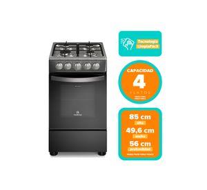 Cocina a Gas 4 Platos Mademsa LimpiaFácil FM4IP Negra