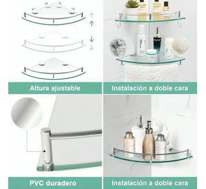 Pack 4 Organizador Repisa Esquineras De Vidrio Ducha Estante