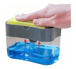Pack 2 Dispensador De Lavalozas Manual Esponja Y Recipiente