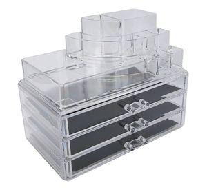 Organizador De Maquillaje Acr lico 3 Compartimientos Transparente