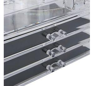 Organizador De Maquillaje Acr lico 3 Compartimientos Transparente