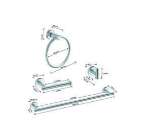 Set De 4 Accesorios De Baño Acero Inoxidable