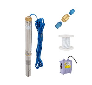 KIT BOMBA SUMERGIBLE POZO ALLWELL 3" 0.75HP 3SDM1.8/21-0.55 + ACC DE INSTALACION