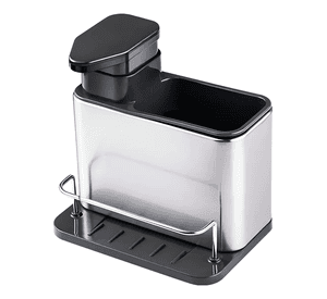 Dispensador De Jabón 3 En 1 Soporte Para Esponja Color Gris