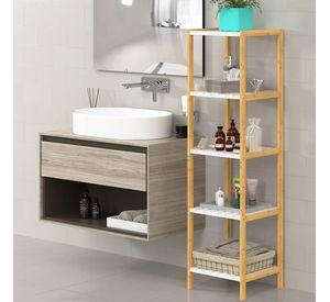 Estante Organizador De Bambu Mueble De Lujo Para Cocina Baño 5 Niveles | Alto 140cm