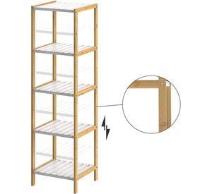 Estante Organizador De Bambu Mueble De Lujo Para Cocina Baño 5 Niveles | Alto 140cm