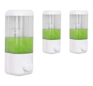3 X Dispensador Jabón Líquido Gel Shampoo 500 Ml Baño Cocina Blanco