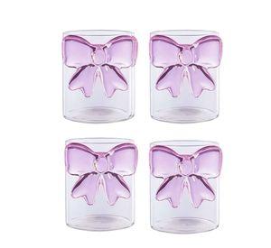 Pack de 4 Vasos de Cristal con Lazo