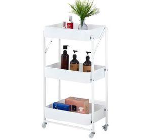 Estante Organizador Plegable Cocina Baño 3 Niveles - Blanco