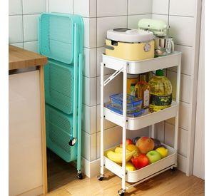 Estante Organizador Plegable Cocina Baño 3 Niveles - Blanco