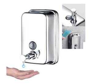 Dispenser Jabon De Baño Liquido Acero Inox 500 Ml Plateado