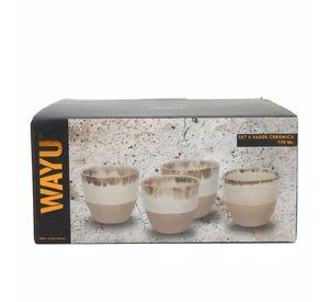 SET 4 VASOS CERAMICA WAYU