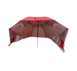 Sombrilla, Quitasol y Paraviento Impermeable con Protección UV para Playa o Camping Rojo