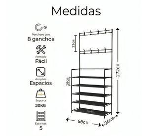 Organizador 2 En 1 De Ropa Perchero Y Zapatero 5 Niveles