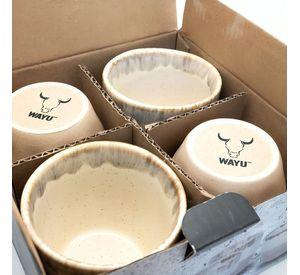 SET 4 VASOS CERAMICA WAYU