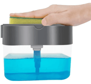 Dispensador De Lavalozas Manual Con Esponja Azul