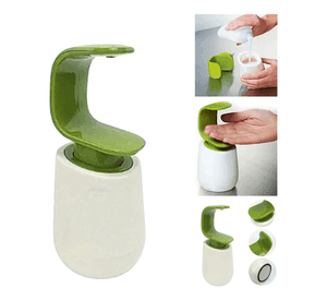 Dispensador De Jabon Lavaloza Alcohol Gel Blanco Con Verde