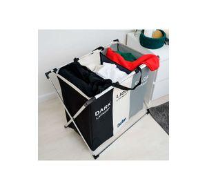 Cesto Triple Para Ropa DecoTeam Desmontable Tela Oxford 600D
