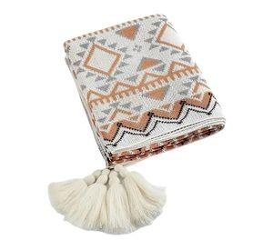Manta Decorativa Tejida Para Sillon Piecera Cama Bohemia