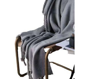 MANTA DECORATIVA MODELO CHENILLE CON FLECOS DE SOGA PARA CAMA O SOFA M2