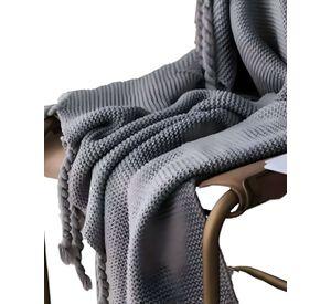 MANTA DECORATIVA MODELO CHENILLE CON FLECOS DE SOGA PARA CAMA O SOFA M2