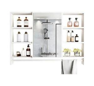 Mueble Organizador De Baño 90x12x70 cm Con Espejo 6 Niveles