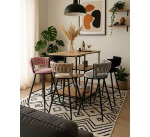 Set 2 Sillas de Bar Gales Black 66 Cm