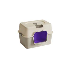 Arenero Bandeja Sanitaria Higiene para Gatos Desmontable Gris