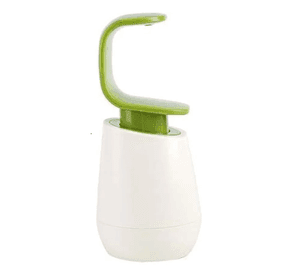 Dispensador De Jabón Botella Higiénico Blanco Con Verde