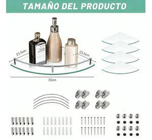 Pack 4 Organizador Repisa Esquineras De Vidrio Ducha Estante