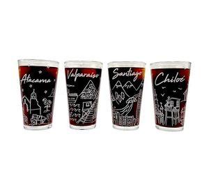 SET 4 VASOS CHILE COLLECTION GLASSO