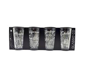 SET 4 VASOS CHILE COLLECTION GLASSO