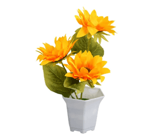 Planta girasoles artificiales macetero 28 cm