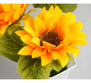 Planta girasoles artificiales macetero 28 cm