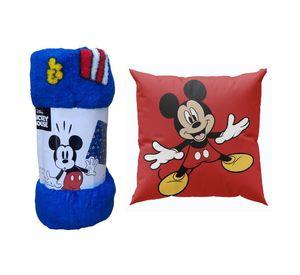 PACK MANTA CORAL 127x152 + COJIN 40x40 MICKEY MOVIE.