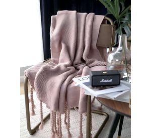 MANTA DECORATIVA MODELO CHENILLE CON FLECOS DE SOGA PARA CAMA O SOFA M3