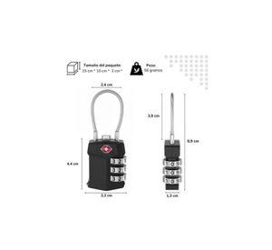 Candado de seguridad con cable de acero y clave de 3 dígi...