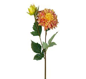 Flor Dahlia Naranja Rosa 68cm