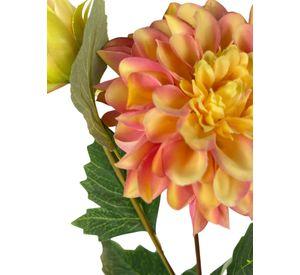 Flor Dahlia Naranja Rosa 68cm