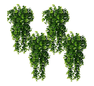Plantas colgantes artificiales kit 4 uds eucalipto