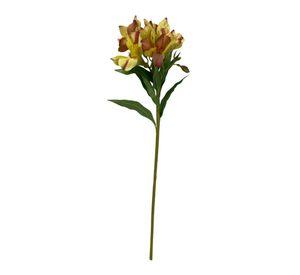 Astromelia Amarilla Rosa de 63 cm Artificial | Estilo Natural para Interiores y Vitrinas
