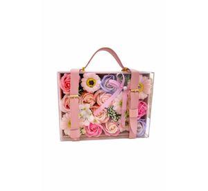 Cartera De Flores Eternas Premium Rosadas Reaglo San valentin