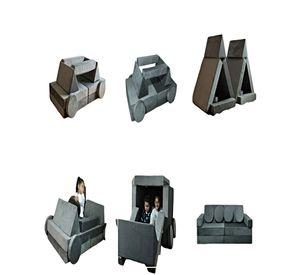 Sofá infantil modular (sofá cama) 12 piezas gris