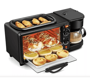 Horno 3 En 1 Maquina De Desayuno Sarten Cafetera Mini Horno