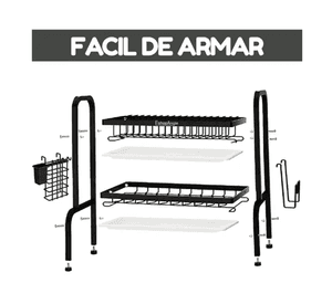 Secaplatos Cocina Escurridor Platos Cubiertos 2 Niveles