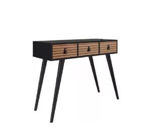 Mesa de arrimo aparador 3 gavetas, negro café