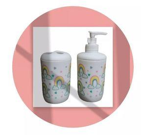 Dispensador Jabon Shampoo Baño Ducha Niños 2 Piezas Arcos